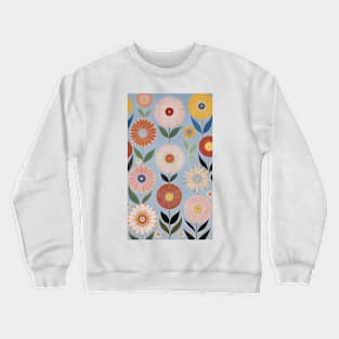 Hilma's Abstract Blossoms: Whimsical Floral Harmony Crewneck Sweatshirt